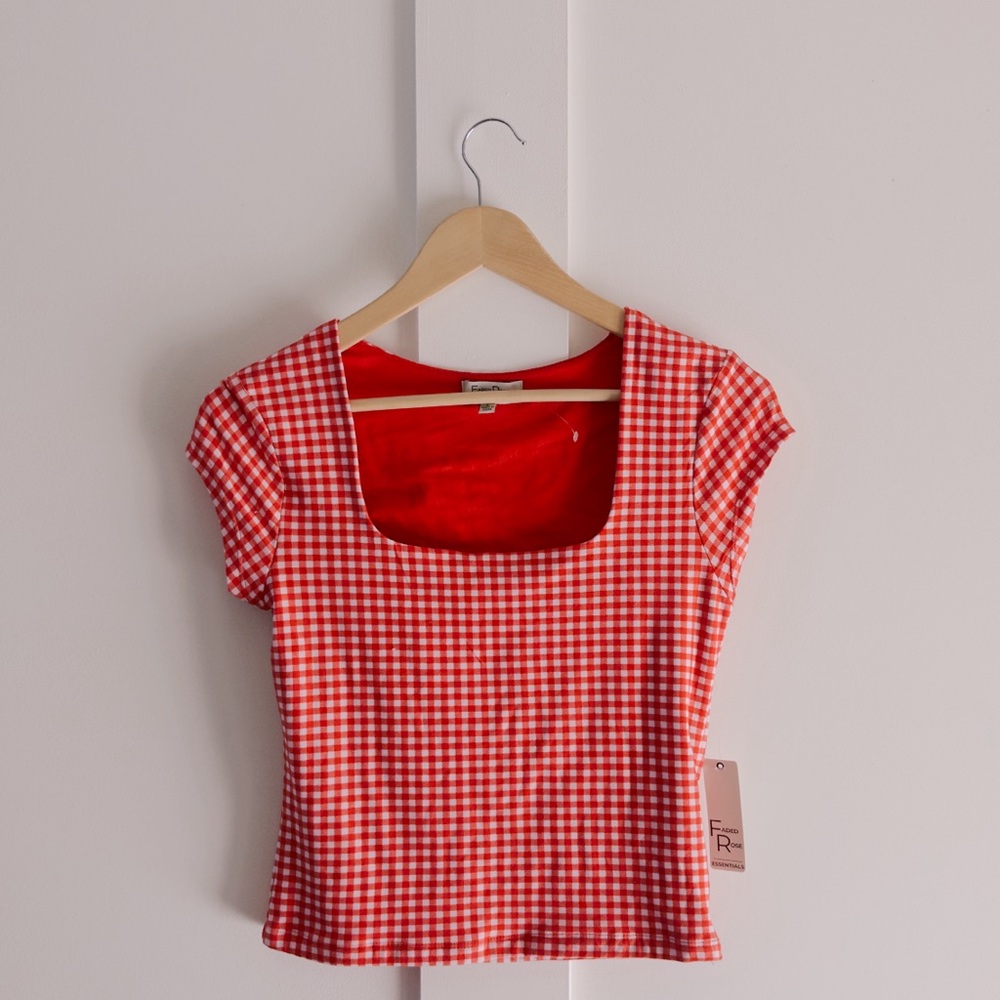 Red Plaid Women's Top